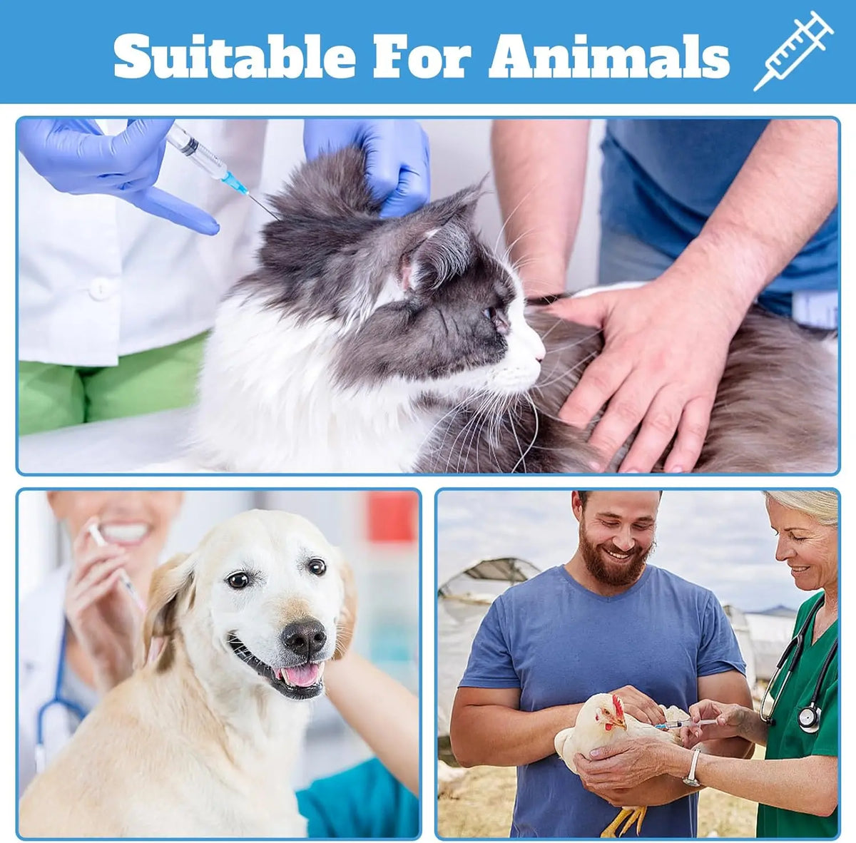 100/50Pack 3ml Syringes with Needles - ProPawPet.com