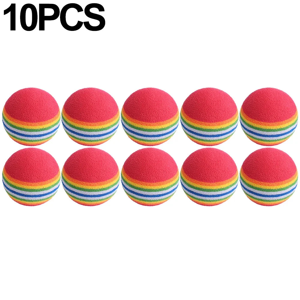 Rainbow EVA Cat Toys Ball Interactive Dog Play Chewing Rattle – 5 Colors