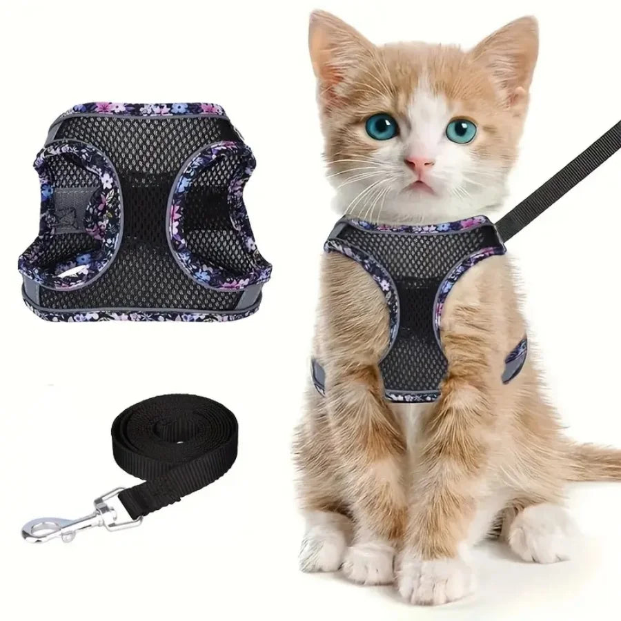 DH010Adjustable soft cat vest with safety - ProPawPet.com
