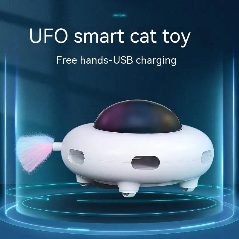 Cat Toy Smart Teaser UFO Pet Turntable Catching Training – Cat Supplies