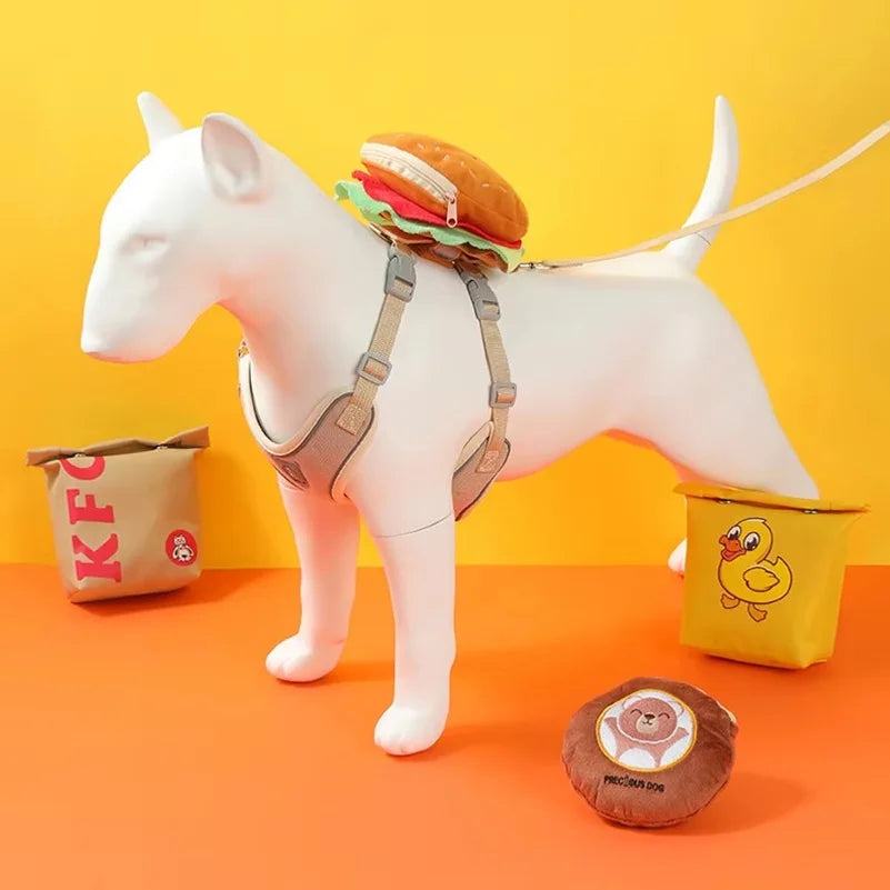 Hamburger Bag Dog Harness Set Outdoor - ProPawPet.com