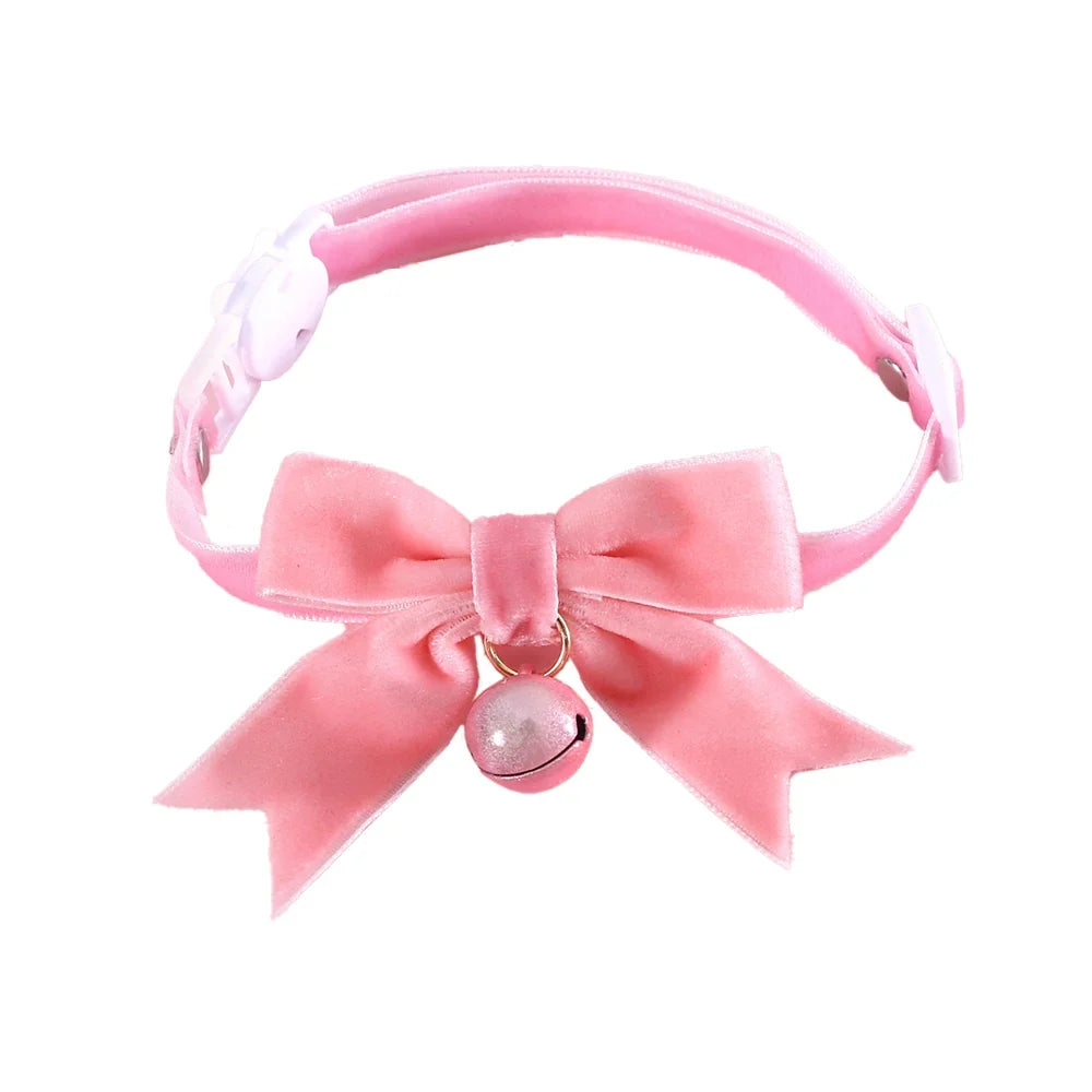 Cute Cats Collar Kitten Fairy Pink Lace Bow Hanging Pearl Pet – 3 Colors