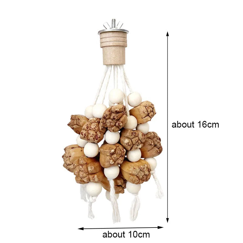 Wood Natural Material Pet Parrot Plaything Bird Swing – 5 Colors