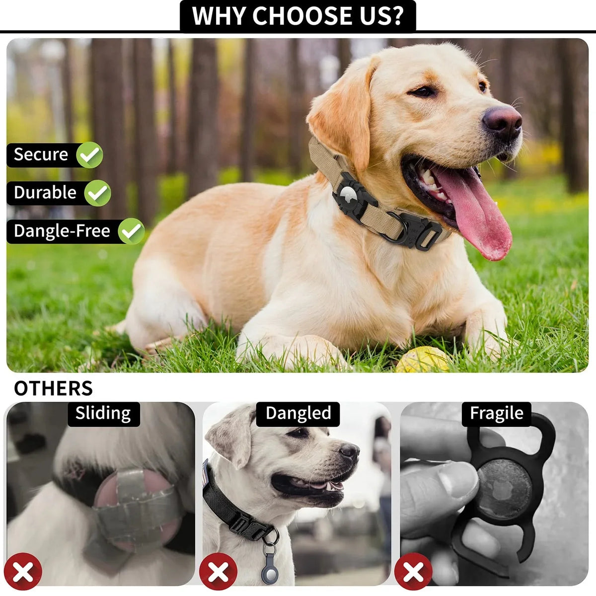 Tactical AirTag Dog Collar, with AirTag - ProPawPet.com