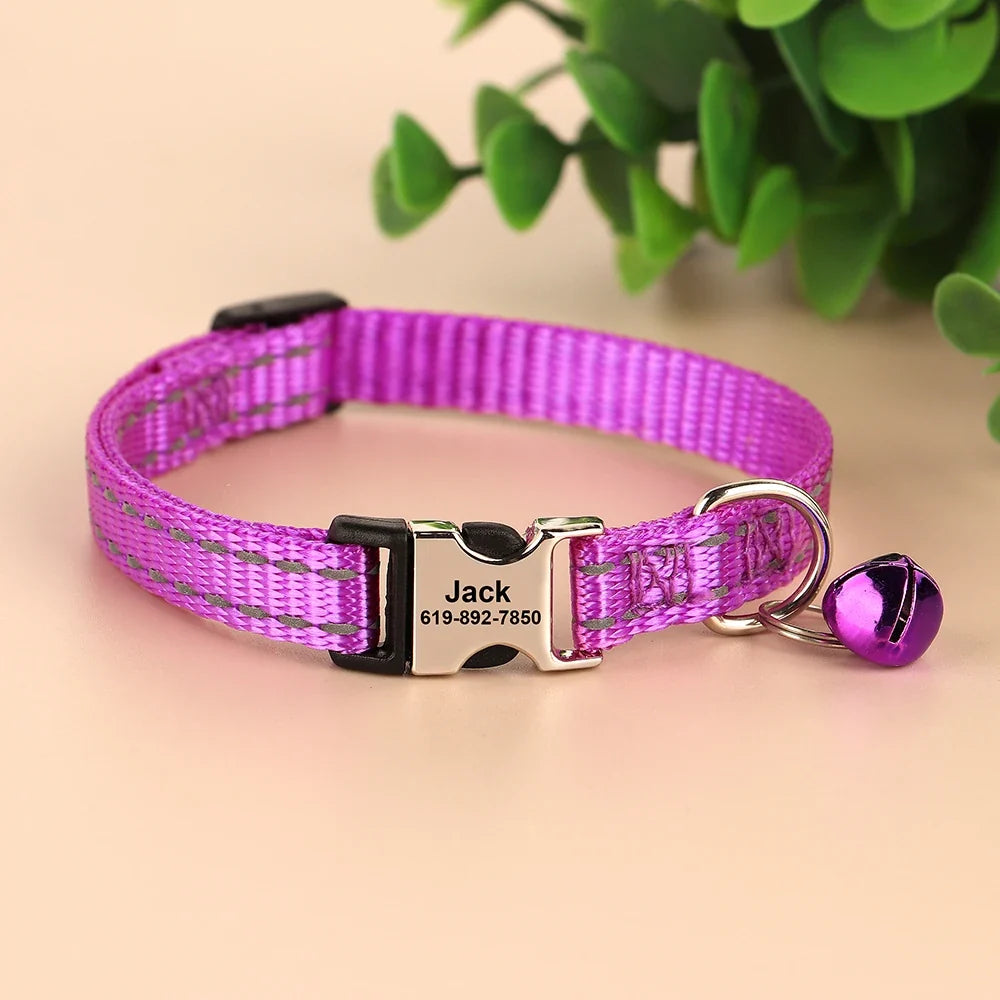 Personalized Cat Collar Reflective Nylon Dog - ProPawPet.com