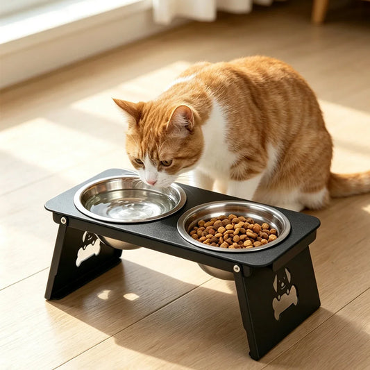 Elevated cat and dog bowl, stainless steel - ProPawPet.com