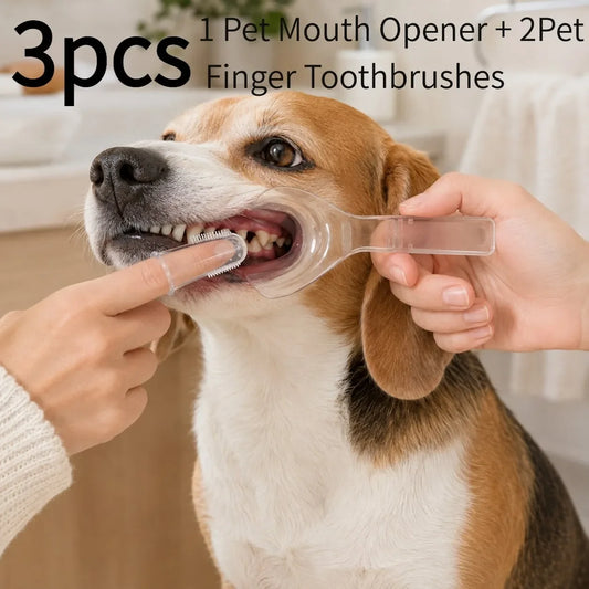 3-piece pet oral cleaning supplies, pet hand - ProPawPet.com