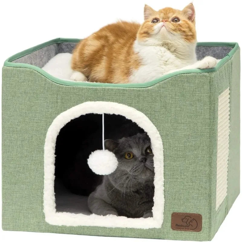 Foldable Cat Bed Two Floors Cats Hiding - ProPawPet.com