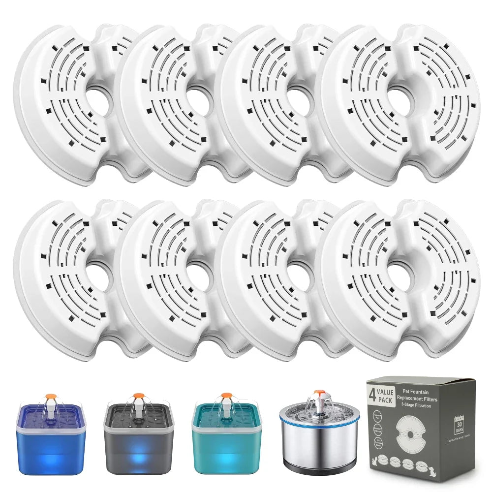 8PC Water Fountain Filters Resin Activated - ProPawPet.com
