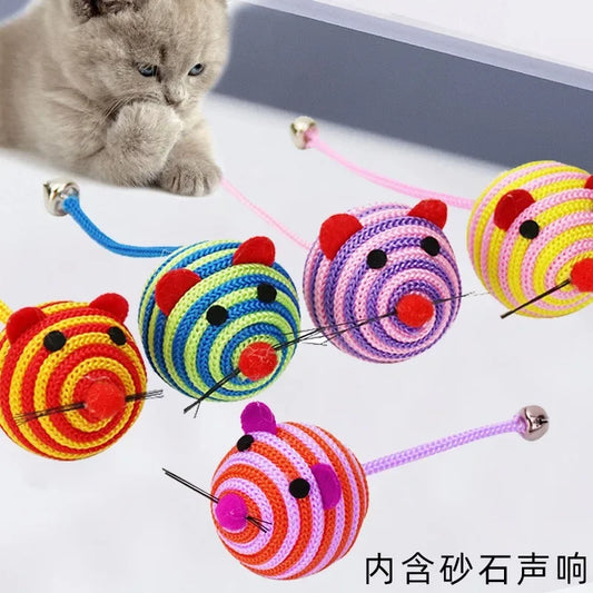 1/3PCS Pet Cat Toys Stripe Nylon Rope Round - ProPawPet.com