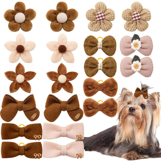 10PCS 2025New Dog Hair Accessories Brown - ProPawPet.com