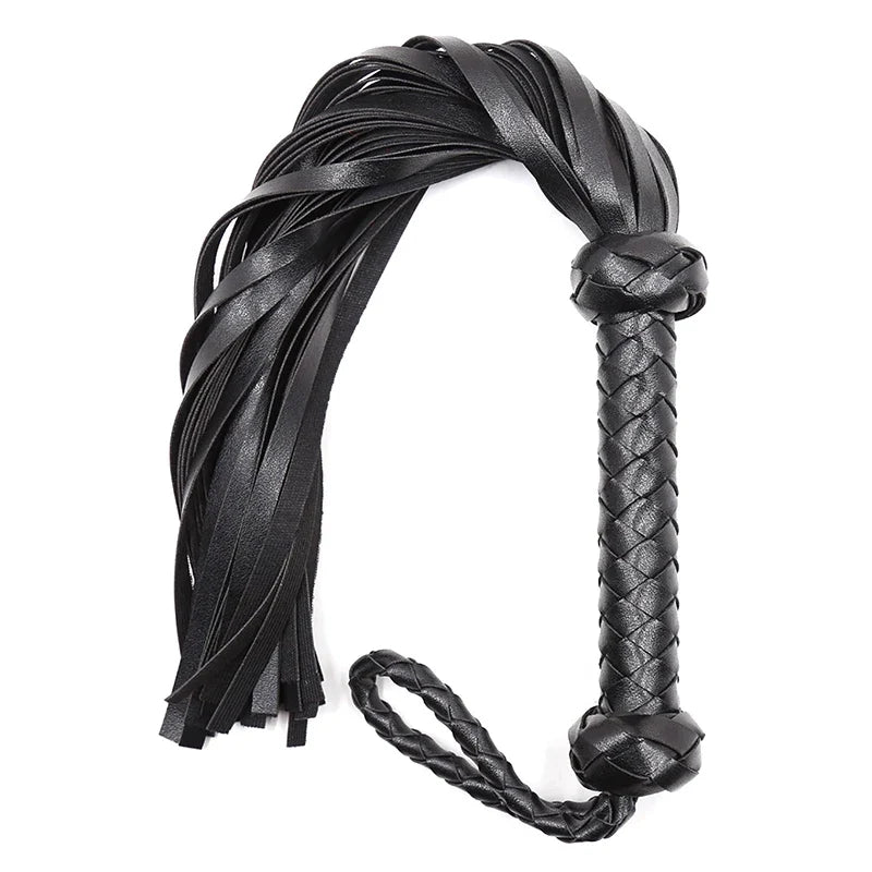 Leather Horse Riding Whip with Woven Handle Teaching Training – 2 Colors