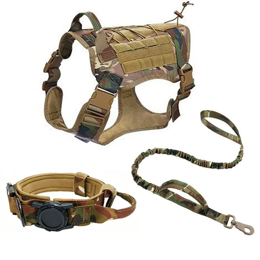 Adjustable Tactical Dog Collar Leash Harness - ProPawPet.com