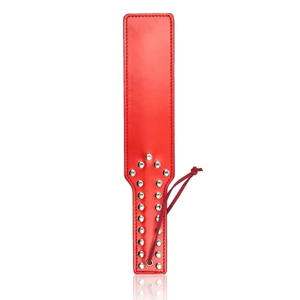 31.5cm Punk Rivet Spank Paddle Horse Whip – 2 Colors