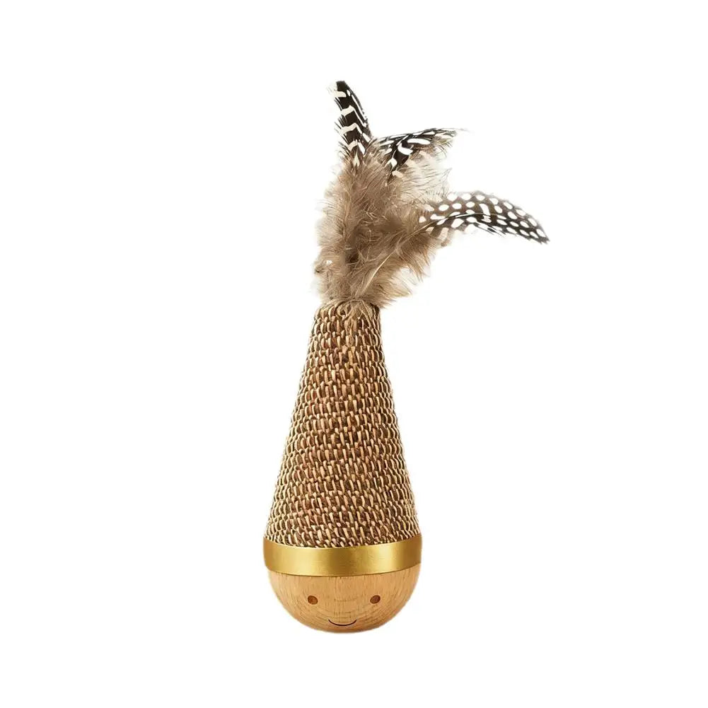 Tumbler Cat Plaything Feather Teaser Bite Resistant Chew Self Play