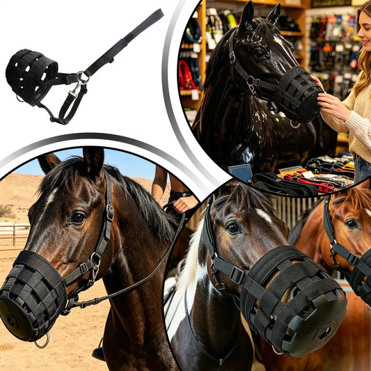 Horse Muzzle Adjustable Nylon Lightweight - ProPawPet.com