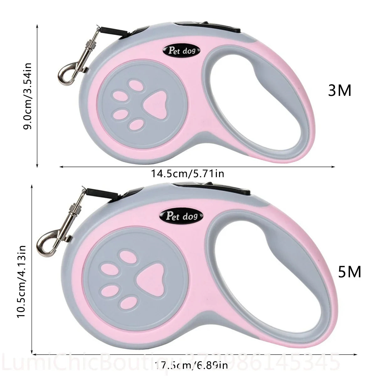 3M 5M Strong Retractable Nylon Dog Leash - ProPawPet.com