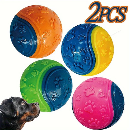 2-Pack Striped Squeaky Dog Balls,Durable TPR - ProPawPet.com