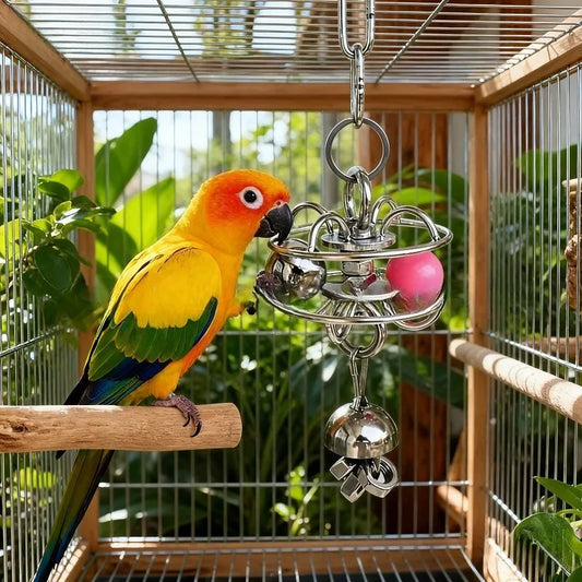 1 Pcs Parrot Metal Toy Hollow Rolling Bell - ProPawPet.com
