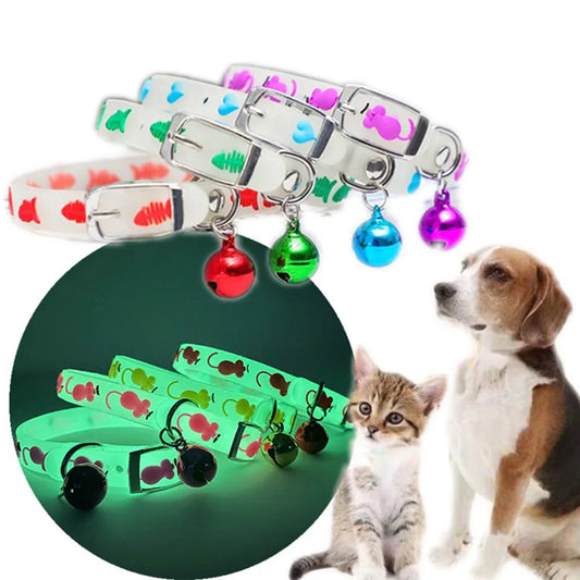 Glowing Cat Dog Collars with Bell Light up - ProPawPet.com