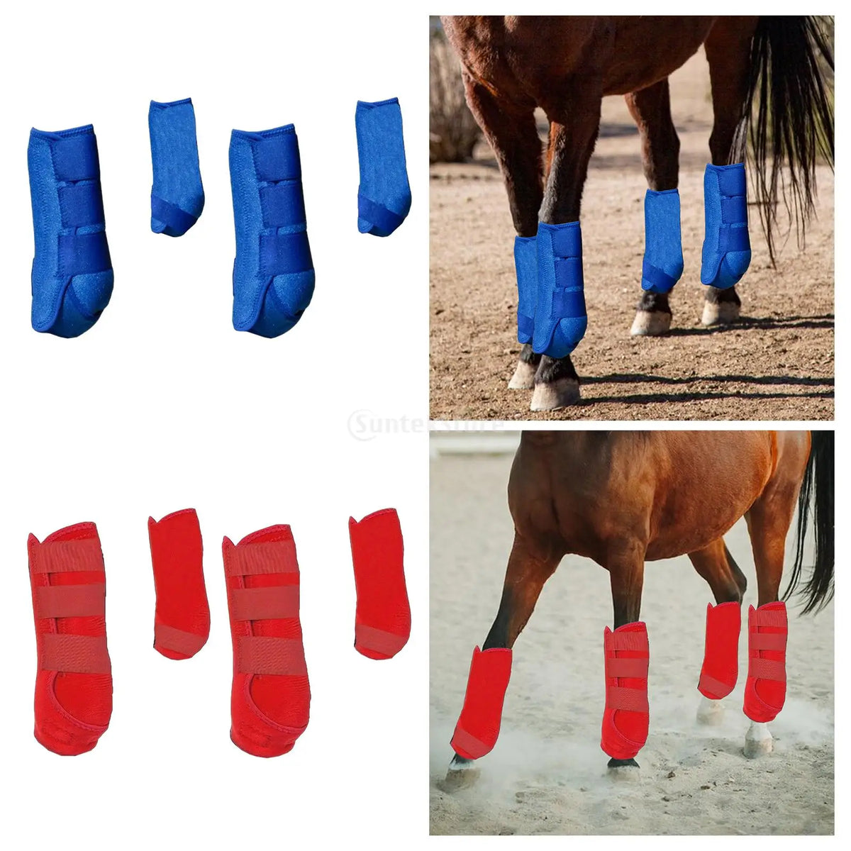 4x Horse Boots Leg Wraps Adjustable Support - ProPawPet.com