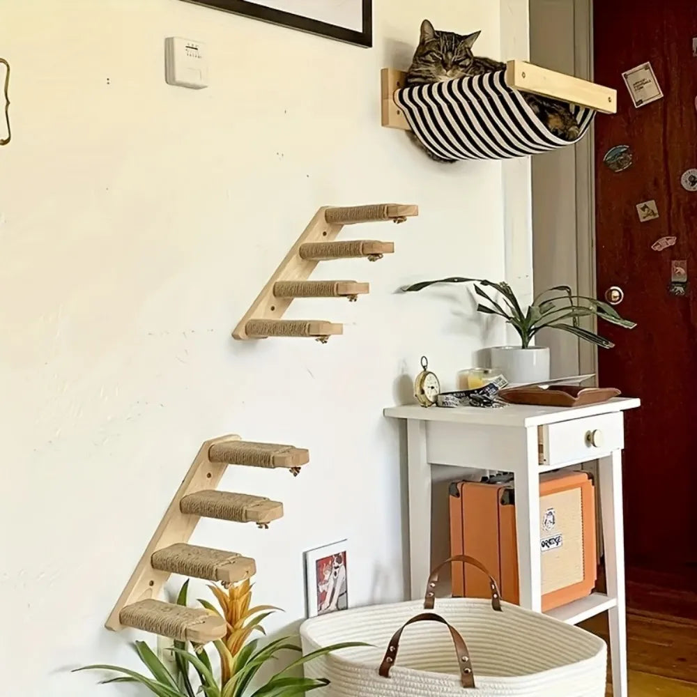 2-piece set Solid Wood Cat Climbing Frame, - ProPawPet.com