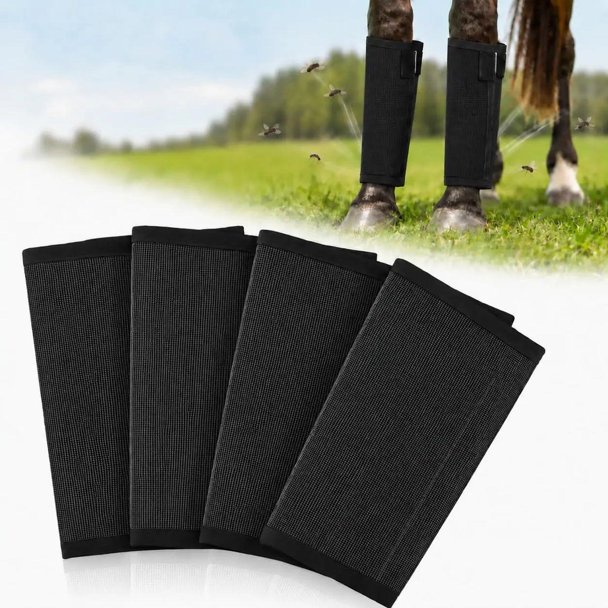 Fly Boots for Horses Set of 4 Breathable Mesh Equine Leg – Horse Supplies