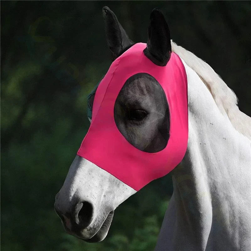 Horse Face Shields Anti Fly Masks Mosquito Elastic Mesh, Breathable