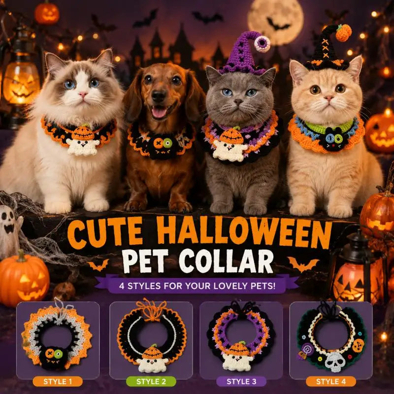 Hand-crochet Pet Scarves Collars Halloween - ProPawPet.com
